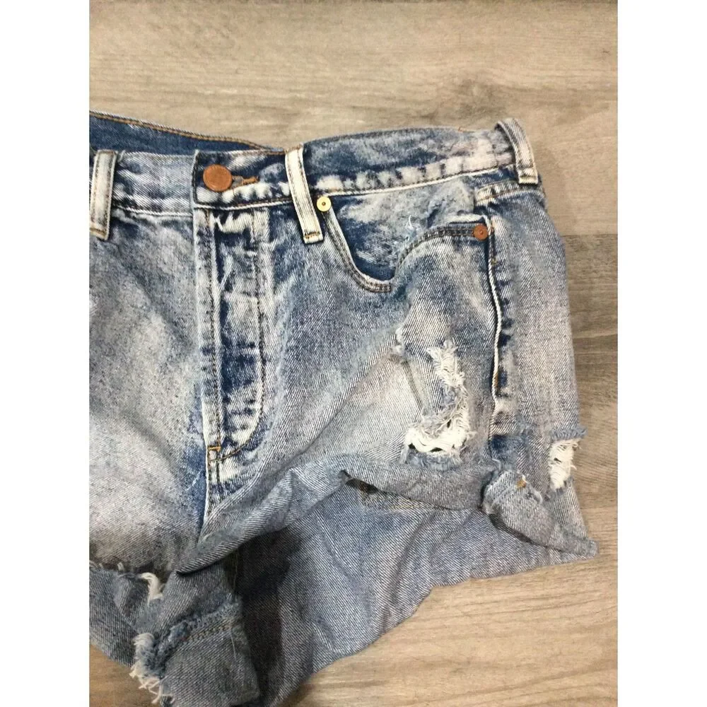 Blank NYC Size 30 destroyed frayed hem cut off jean shorts 2